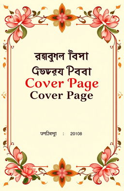 An elegant assignment cover page designed in a traditional Bangladeshi style, featuring intricate patterns and motifs inspired by Bengali art