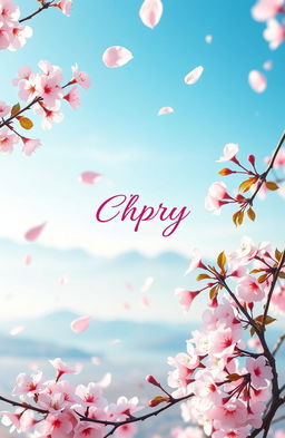 A beautiful book cover featuring cherry blossoms (sakura) in full bloom