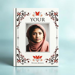 A captivating book cover featuring your picture as the central focus, surrounded by a beautifully designed border that complements the theme of your image