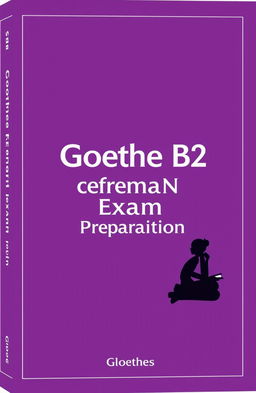 A book cover designed for a German language exam preparation book titled 'Goethe B2 German Language Exam Preparation'