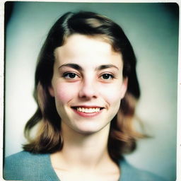 Color photographic image of a 24-year-old woman, slightly smiling. Her nuanced expression is intriguing.