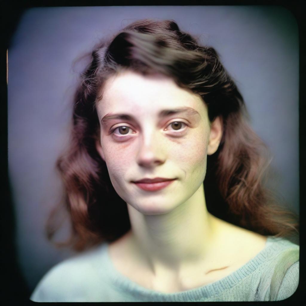 Color photographic image of a 24-year-old woman, slightly smiling. Her nuanced expression is intriguing.