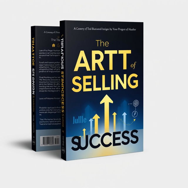 A striking and professional book cover design for 'The Art of Selling Success' that radiates confidence, mastery, and sophistication