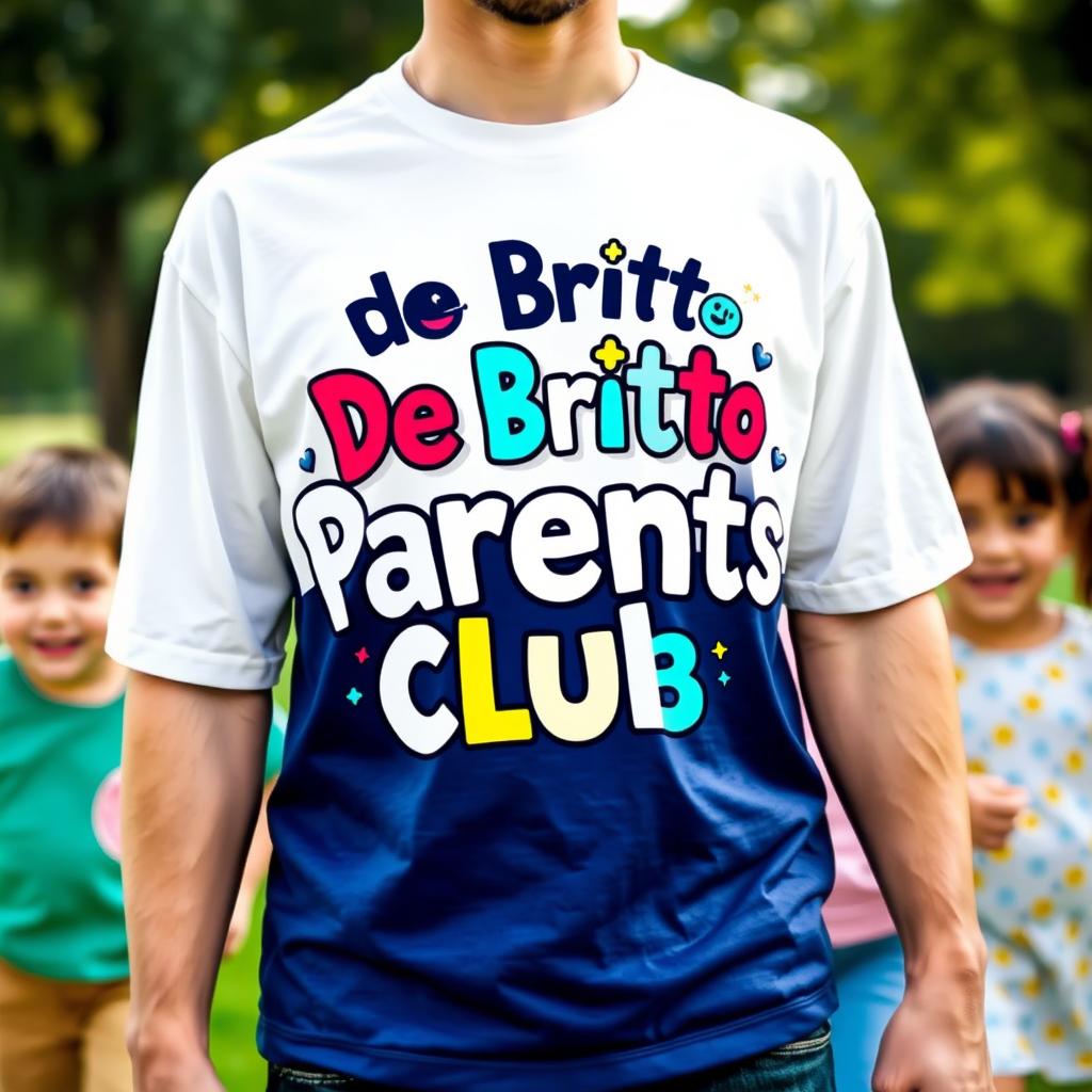 A trendy and fashionable t-shirt design featuring the phrase 'De Britto Parents Club' in an eye-catching font