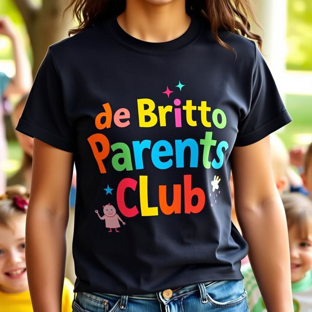 A trendy and fashionable t-shirt design featuring the phrase 'De Britto Parents Club' in an eye-catching font