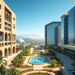 A modern and sleek architectural design for "Nehemiah's Horizon: The End of the Old, The Beginning of the New