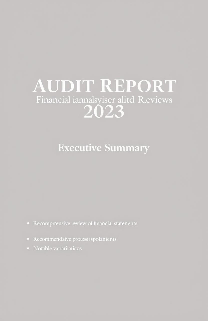 A professional and elegant cover page for an audit report