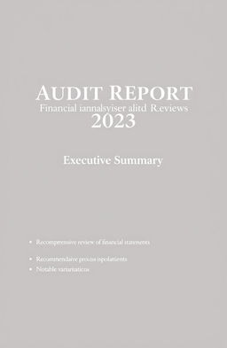 A professional and elegant cover page for an audit report