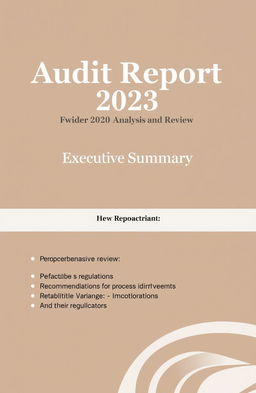 A professional and elegant cover page for an audit report