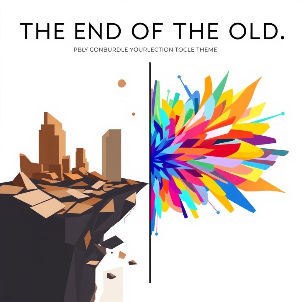 A modern design representing the theme 'The End of the Old, The Beginning of the New'