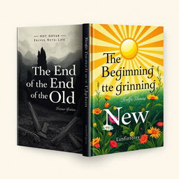 A captivating book cover design for 'The End of the Old, The Beginning of the New'