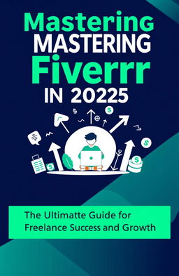 An ebook cover design that visually embodies freelance success on Fiverr in 2025