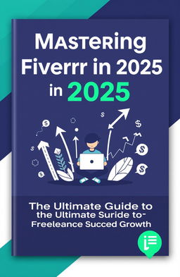 An ebook cover design that visually embodies freelance success on Fiverr in 2025