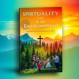 An inspiring book cover design for 'Spirituality and the Environment Crisis: Interfaith Perspectives'