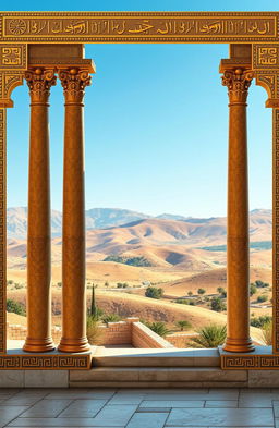 A stunning artistic representation inspired by ancient design, featuring intricate patterns and motifs characteristic of ancient civilizations, such as Greek, Roman, Egyptian, or Mesopotamian
