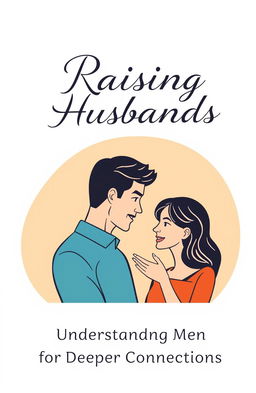 A captivating book cover design for 'Raising Husbands', featuring a modern, stylized illustration of a couple, showcasing the emotional connection and understanding between them