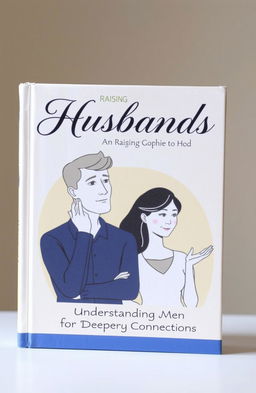 A captivating book cover design for 'Raising Husbands', featuring a modern, stylized illustration of a couple, showcasing the emotional connection and understanding between them