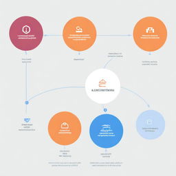 A graphic roadmap depicting the stages of AI ERP implementation, visually representing the journey with milestones for training, security implementation, and continuous monitoring and optimization