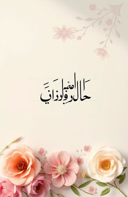 Simple and elegant Urdu calligraphy showcasing the beauty of the Urdu language, surrounded by decorative floral motifs and soft pastel colors, creating a serene and harmonious atmosphere