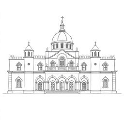A very simple pencil drawing of a legislative camera of a congress building, styled in a blend of avatar and medieval aesthetics