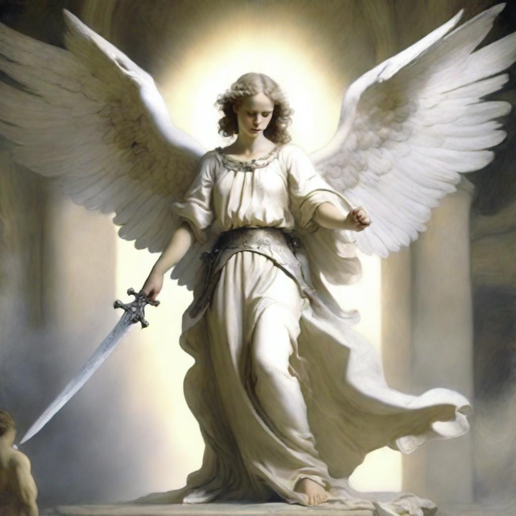 An angel wielding a sword