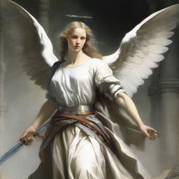 An angel wielding a sword