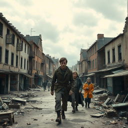 A powerful depiction of a 20th-century post-World War town, starkly illustrating the despair of a nearly abandoned nation