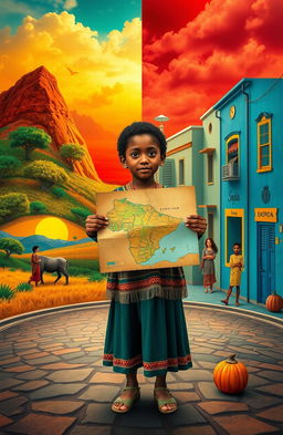 An epic adoption journey visually depicting the story of Elara, a 19-year-old Ethiopian girl adopted and raised in Spain