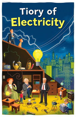 An illustration depicting the story of electricity, showcasing key milestones and inventions in an engaging and educational manner