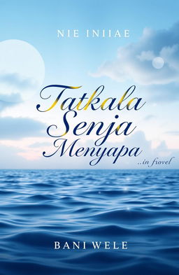 Aesthetic book cover design for a novel titled "Tatkala Senja Menyapa"