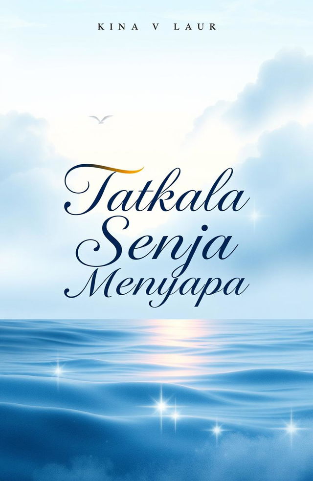 Aesthetic book cover design for a novel titled "Tatkala Senja Menyapa"