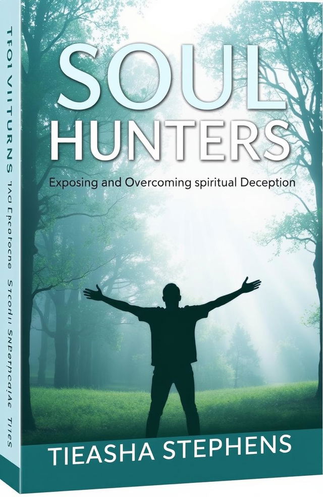 The cover of a spiritual self-help book titled 'Soul Hunters: Exposing and Overcoming Spiritual Deception' by Tieasha Stephens