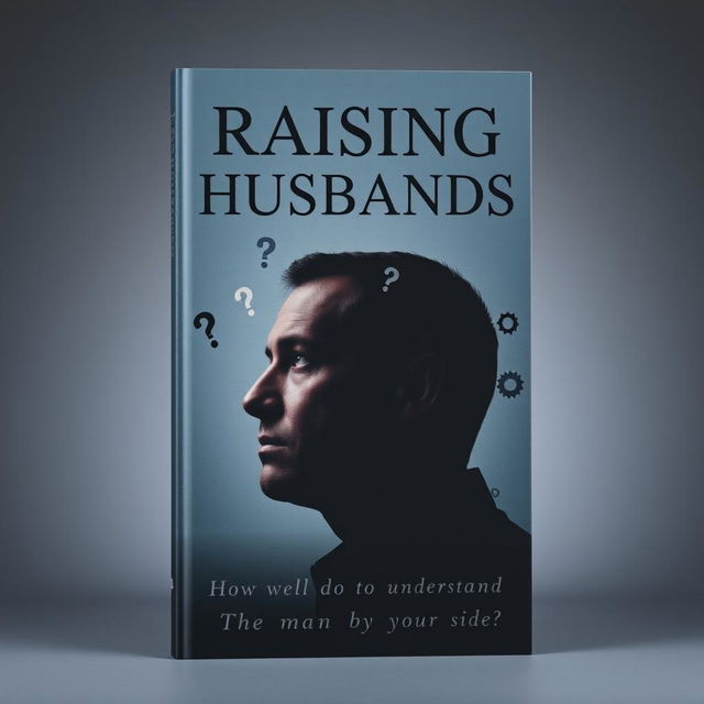 A serious and intriguing book cover for 'Raising Husbands', designed for a non-fiction audience