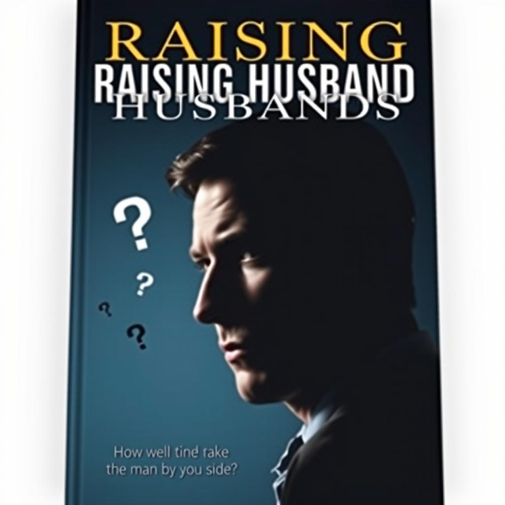 A serious and intriguing book cover for 'Raising Husbands', designed for a non-fiction audience