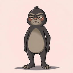 A Wojak character standing up, depicted with a neutral expression and a simple yet artistic background