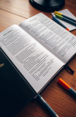 A well-organized commercial law notebook filled with neatly written notes and annotations