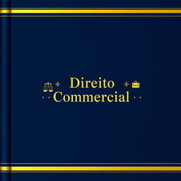An elegant and professional cover design for a commercial law notebook