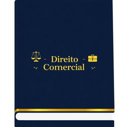 An elegant and professional cover design for a commercial law notebook