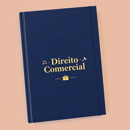 An elegant and professional cover design for a commercial law notebook