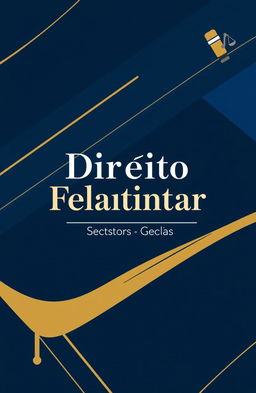 Design a stylish cover page for a business law notebook featuring the title 'Direito Falimentar; Parte 1 - Aspectos Gerais'