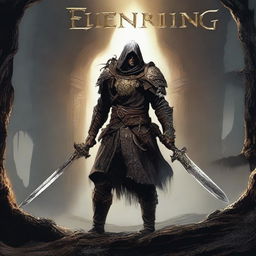 Picture Elden Ring, the fascinating action RPG, interpreted as an 80's dark science fiction and fantasy movie.