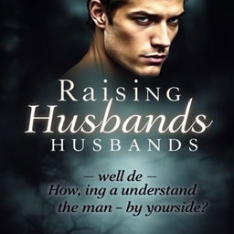 A captivating book cover for 'Raising Husbands' that features an image reminiscent of the dramatic style found in the Twilight series