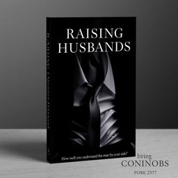 A visually striking book cover for 'Raising Husbands', inspired by the aesthetic of the Fifty Shades of Grey series