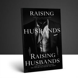 A visually striking book cover for 'Raising Husbands', inspired by the aesthetic of the Fifty Shades of Grey series