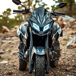 A modified CG 125 bike resembling a wolf, showcasing custom modifications that enhance its aggressive look