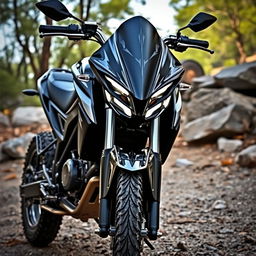 A modified CG 125 bike resembling a wolf, showcasing custom modifications that enhance its aggressive look