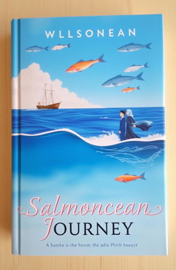 A captivating book cover depicting a serene ocean journey