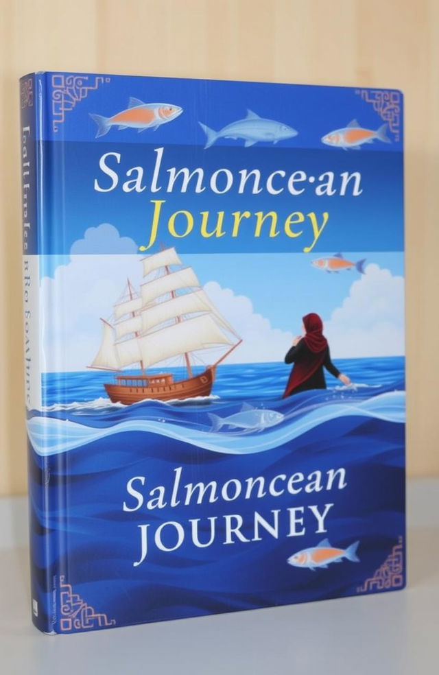 A captivating book cover depicting a serene ocean journey