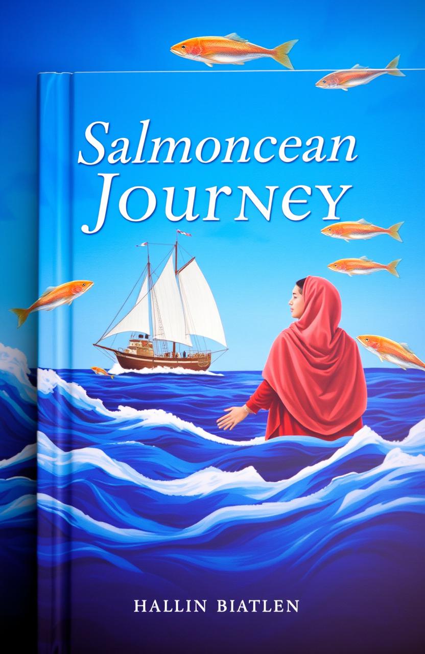 A captivating book cover depicting a serene ocean journey