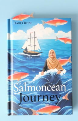 A captivating book cover depicting a serene ocean journey